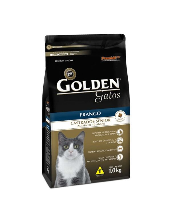 Ração Premier Pet Golden Gatos Castrados Senior Frango