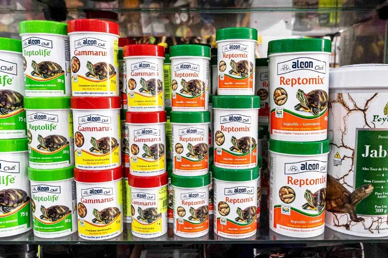 Rações para tartarugas e jabutis